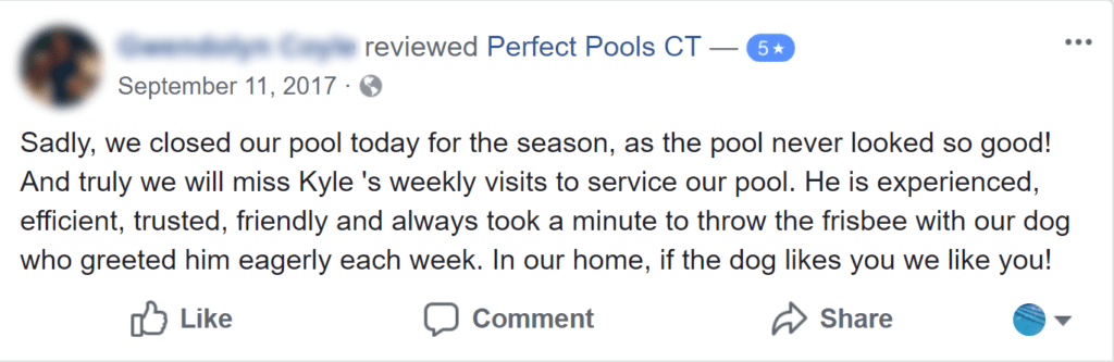 Perfect Pools CT customer review 1